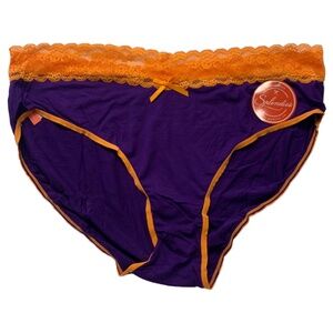 Splendies Size 4X Charm Bikini Panties Halloween Purple Pumpkin Orange Lace NWT